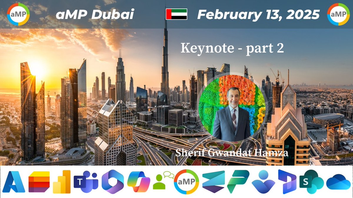 📢 #aMPDubai 13/02/2025
Sherif Gawdat Hamza from Microsoft Middle East
keynote speaker at #aMPDubai February 13, 2025

📣 With #Microsoft Copilot Dev Bootcamp 
#Azure &amp; #AI #PowerPlatform

📅 Agenda ampcommunity.online/amp-dubai-13-0… 📅
🎟️ Registration is here: bit.ly/aMPDubaiReg  🎟️