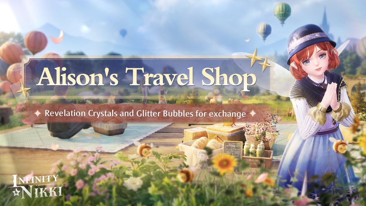 InfinityNikkiEN's tweet image. Infinity Nikki [Firework Season] | New Events
✨ New Events Launching Soon! ✨

Stylists, check out the details of the latest events! Participate to get amazing rewards including Revelation Crystals, Diamonds, and more!

[Alison's Travel Shop]
●Event Duration: February 13, 2025,…