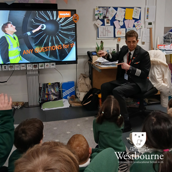 westbournians's tweet image. @EasyJet Lands in Year 2 with a visit from a pilot! As part of their topic, &quot;How did we learn to fly?&quot; they explored aviation’s journey, from the Wright brothers to today’s planes. The children loved the behind-the-scenes cockpit tour.
#LearningTakesFlight  #STEMEducation