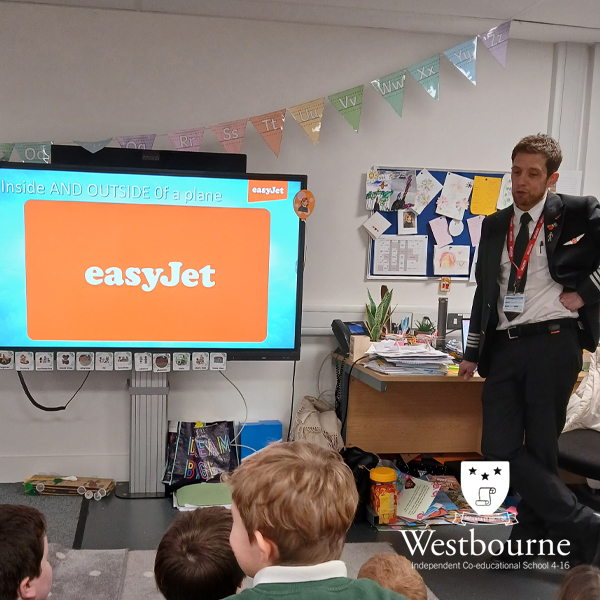westbournians's tweet image. @EasyJet Lands in Year 2 with a visit from a pilot! As part of their topic, &quot;How did we learn to fly?&quot; they explored aviation’s journey, from the Wright brothers to today’s planes. The children loved the behind-the-scenes cockpit tour.
#LearningTakesFlight  #STEMEducation