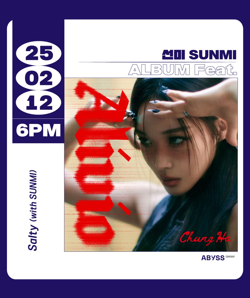 ABYSS_COMPANY's tweet image. 💿 청하 - Salty (with SUNMI)
⠀
🎧 kko.kakao.com/lF-2sI4Aqd
🎧 genie.co.kr/DNGUW1
⠀
#선미 #SUNMI
#Salty