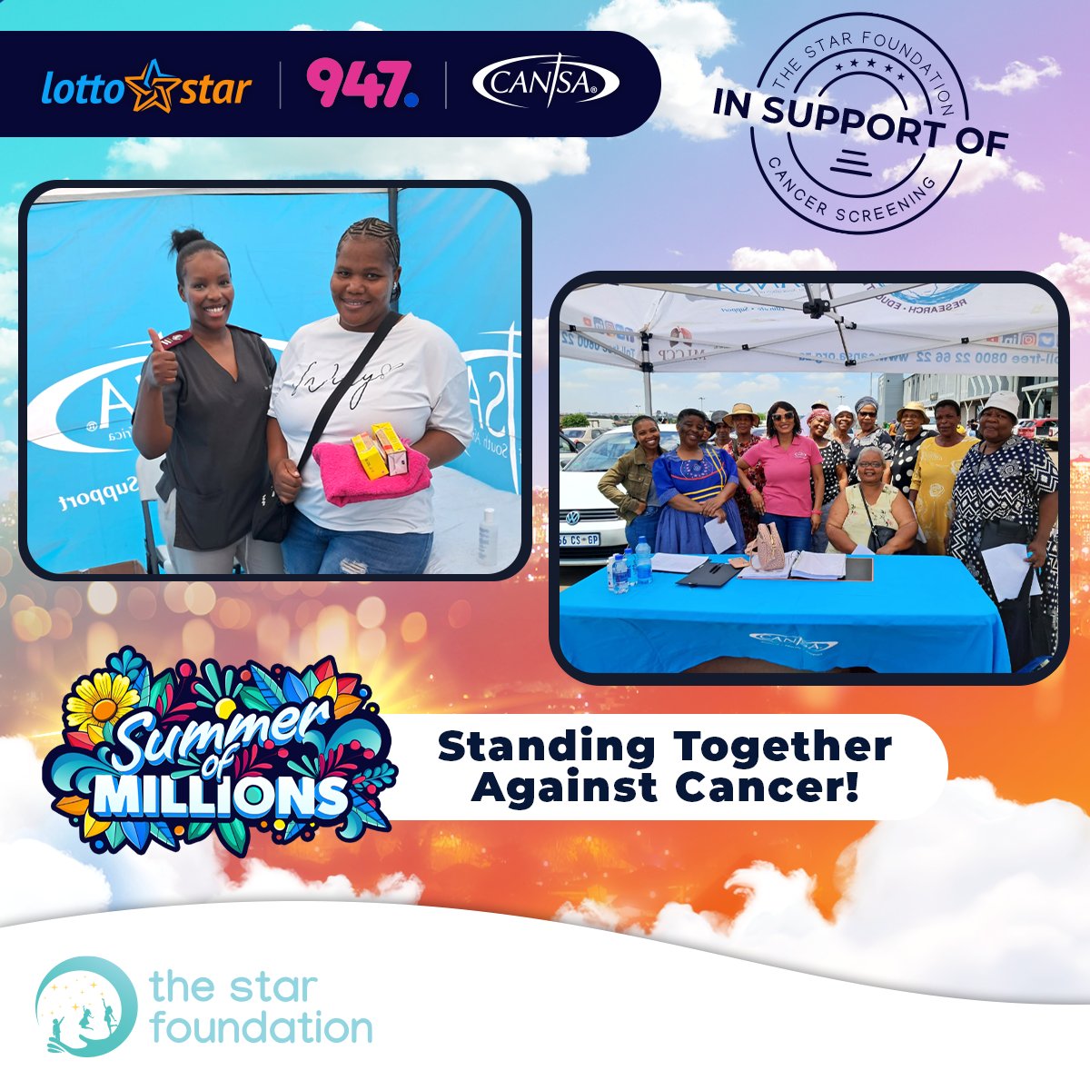 On #WorldCancerDay, we partnered with <a href="/CANSA/">CANSA</a> to support breast cancer awareness &amp; screenings.

Together, we’re raising awareness about early detection. Let’s keep spreading the message!

Read more: bit.ly/40T9IsC

CANSA Support: 0800 22 6622

#TheStarFoundation