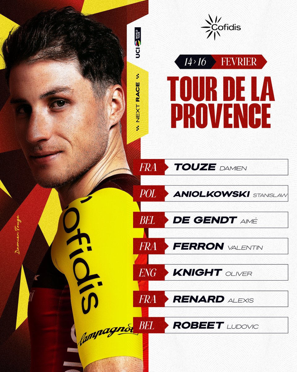 4ème l'an dernier et récent 7ème à Bessèges, <a href="/damientouze/">Damien Touzé</a> mènera notre équipe sur le <a href="/TourProvenceOFF/">Tour de la Provence</a> qui débute vendredi, en compagnie notamment de <a href="/ValentinFerron/">Valentin Ferron</a> vainqueur à Marseille et Stanislaw Aniolkowski
