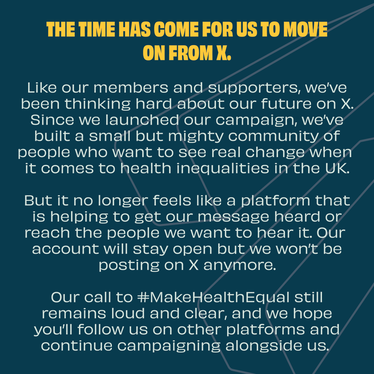 health_equals's tweet image. 👋 We're moving on from X.
Find us here instead... 👇
➡️Bluesky: brnw.ch/21wQDvs
➡️Instagram: brnw.ch/21wQDvr
➡️Facebook: brnw.ch/21wQDvq
➡️LinkedIn: brnw.ch/21wQDvp