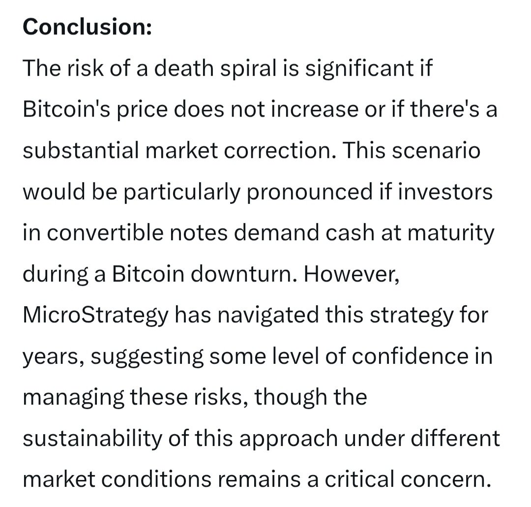 Grok groks it. Stop supporting <a href="/saylor/">Michael Saylor</a>'s reckless gambling or it will become the next FTX.