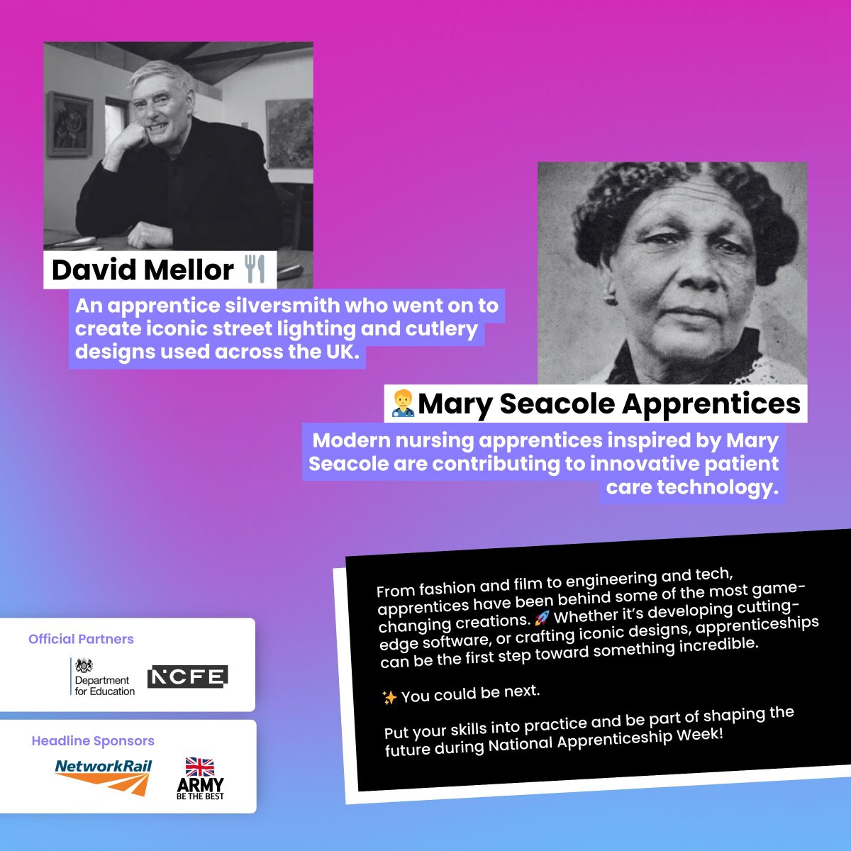 They’re not just learning—they’re creating the future!🌟

Visit buff.ly/4hjrg80 to explore and register for the remaining events!

#NAW2025 #NationalApprenticeshipWeek #Apprenticeships #Careers #Careermap