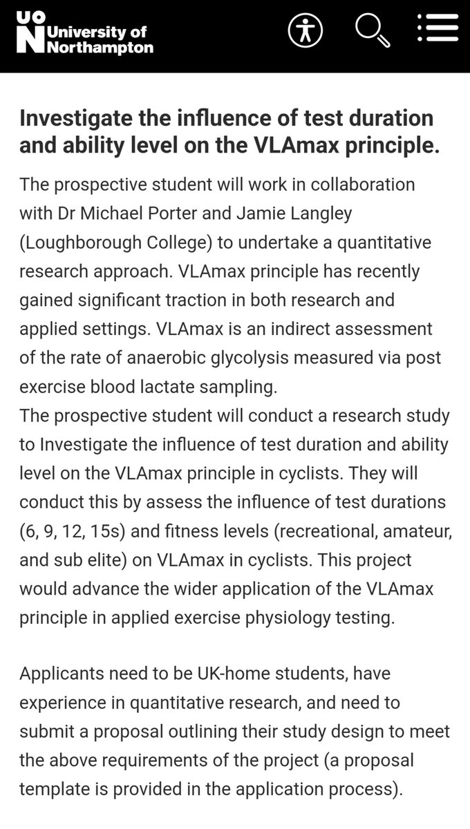 Looking for a Sports and Exercise MRes for September 2025?
Why not consider one with me at <a href="/UniNorthants/">UniofNorthampton</a> .

I am running two main projects from September onwards. 

If you are interested please drop me an email and we can discuss these further Michael.porter@northampton.ac.uk