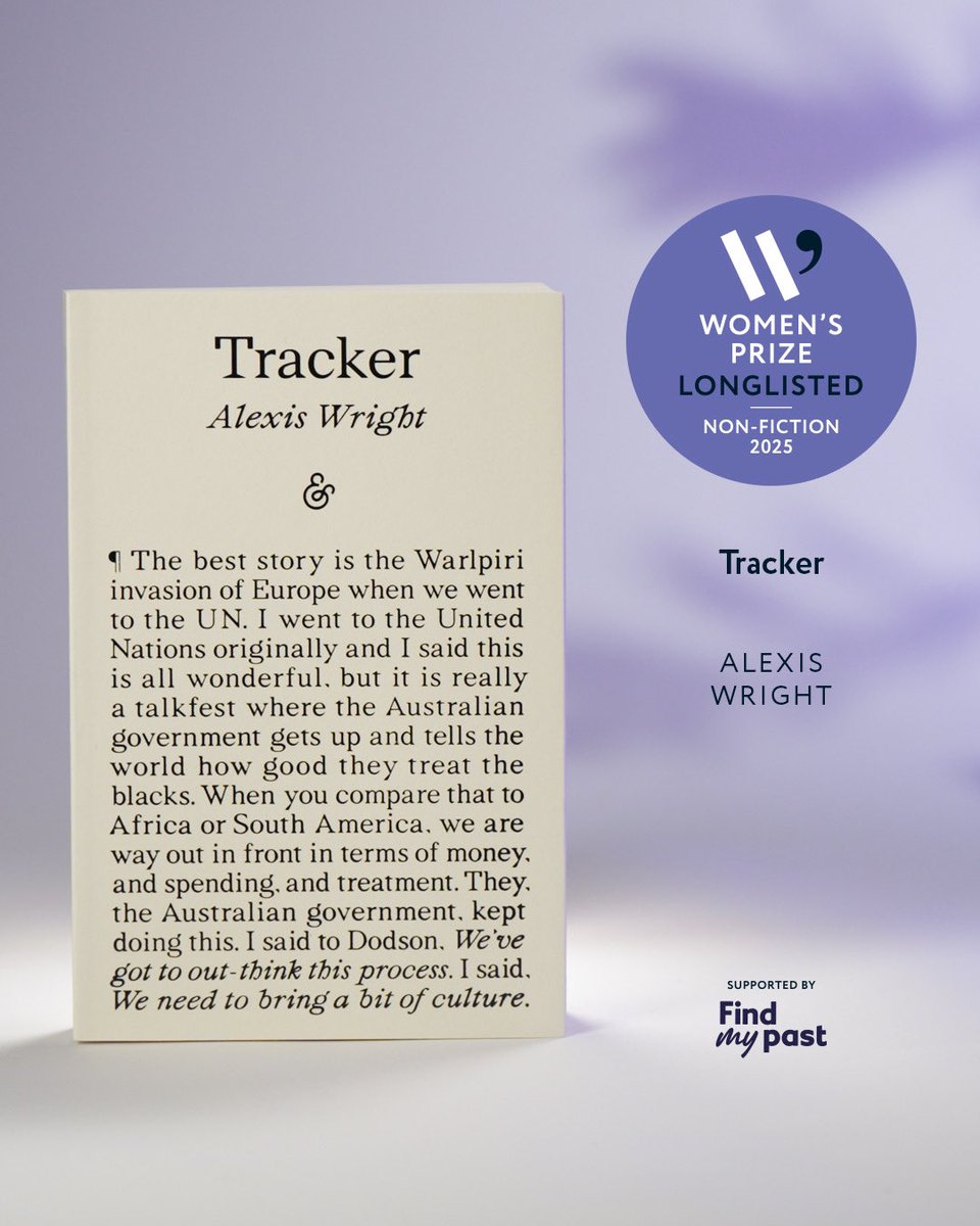 And Other Stories (@andothertweets) on Twitter photo We’re thrilled to announce that Alexis Wright’s TRACKER, her ‘collective biography’ of the larger-than-life Aboriginal leader Tracker Tilmouth, has been longlisted for this year’s <a href="/WomensPrize/">Women's Prize</a> for Non-Fiction.
Check out the full longlist here:
uk.bookshop.org/lists/the-2025… We’re thrilled to announce that Alexis Wright’s TRACKER, her ‘collective biography’ of the larger-than-life Aboriginal leader Tracker Tilmouth, has been longlisted for this year’s <a href="/WomensPrize/">Women's Prize</a> for Non-Fiction.
Check out the full longlist here:
uk.bookshop.org/lists/the-2025…