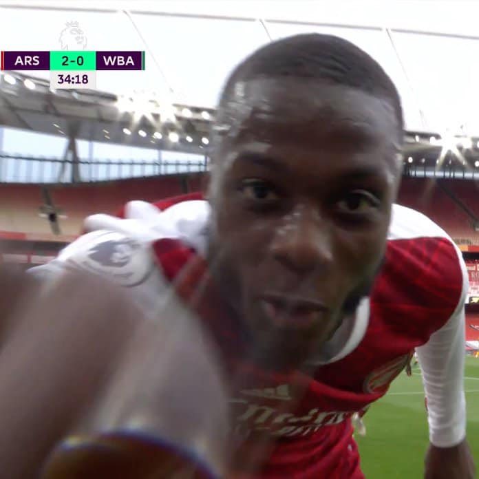knowledgefooty's tweet photo. I know nowhere near the levels but this one still gets me angry Pepe celebrating like this a few days after being knocked out of a europa league semi final and on course to finish 8th https://t.co/grbzdLiVs4