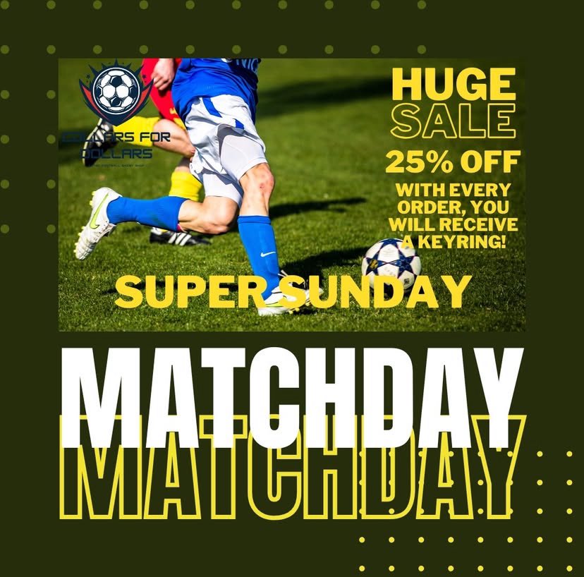 collars_dollars's tweet photo. Our Super Sunday Matchday offer has finally arrived! You receive 25% off and with every order you get a keyring!#supersunday #Matchday #Keyring https://t.co/MJjwMgmFvJ