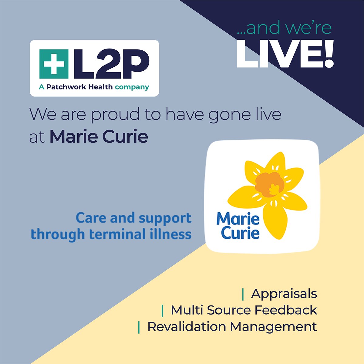L2P Enterprise (@l2penterprise) on Twitter photo <a href="/L2pEnterprise/">L2P Enterprise</a> Ltd. is delighted to be live with #medicalappraisals, #multisourcefeedback, and #revalidation management systems at <a href="/mariecurieuk/">Marie Curie</a>
Providing outstanding support, implementation, and better results using the UK's number-one software platform for revalidation <a href="/L2pEnterprise/">L2P Enterprise</a> Ltd. is delighted to be live with #medicalappraisals, #multisourcefeedback, and #revalidation management systems at <a href="/mariecurieuk/">Marie Curie</a>
Providing outstanding support, implementation, and better results using the UK's number-one software platform for revalidation