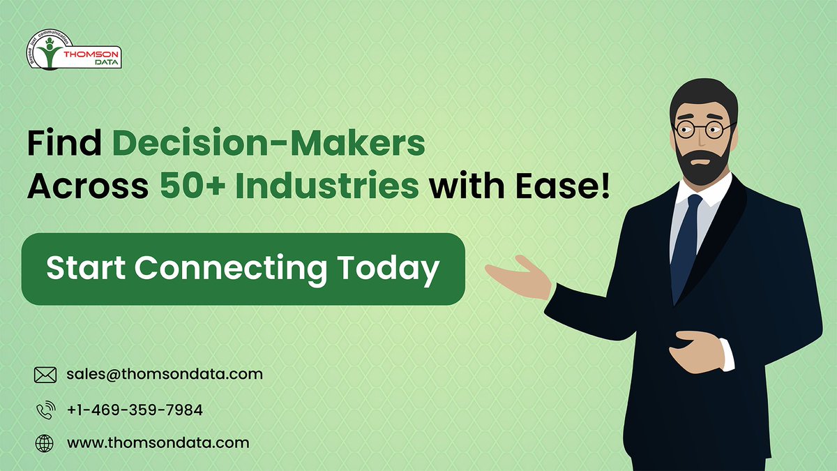 thomsondata's tweet image. Find decision-makers in 50+ industries with ease!
Target key professionals
Customize outreach by industry &amp;amp; location
Boost ROI with verified data
From Healthcare to IT, we’ve got you covered!
Visit: thomsondata.com/industry-maili…
#B2BMarketing #DataDrivenStrategies #IndustryMailingList