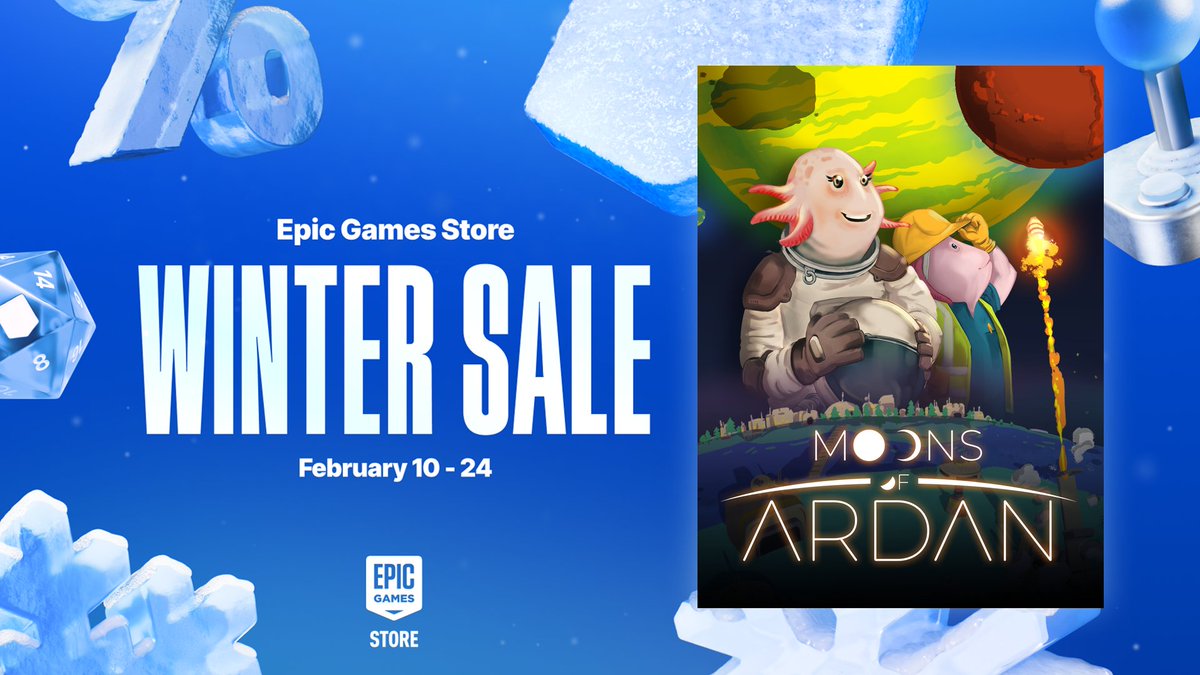 🚀 The fate of the Axonauts civilization is in your hands!

Can you master resource management, technology, and production chains to ensure your inhabitants' survival?

Moons of Ardan is 25% off during the Epic Games Store Winter Sale!

✨ Don't miss out: store.epicgames.com/p/moons-of-ard…