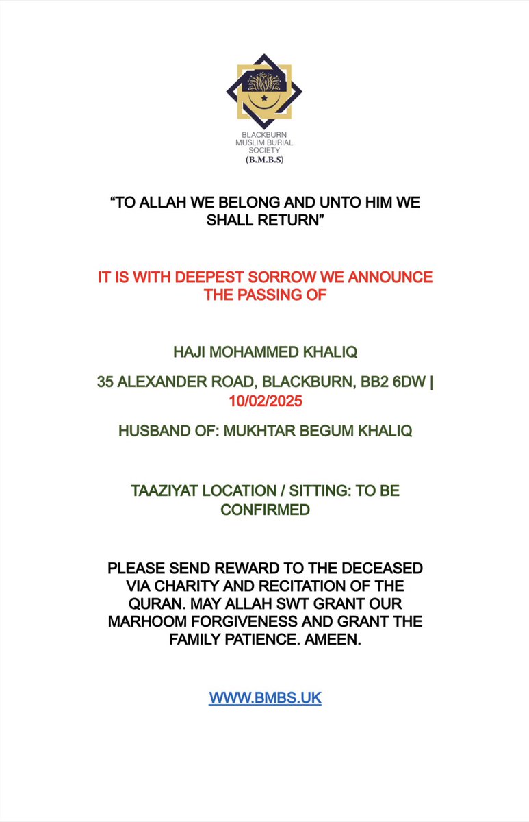 Blackburn Muslim Burial Society tweet media