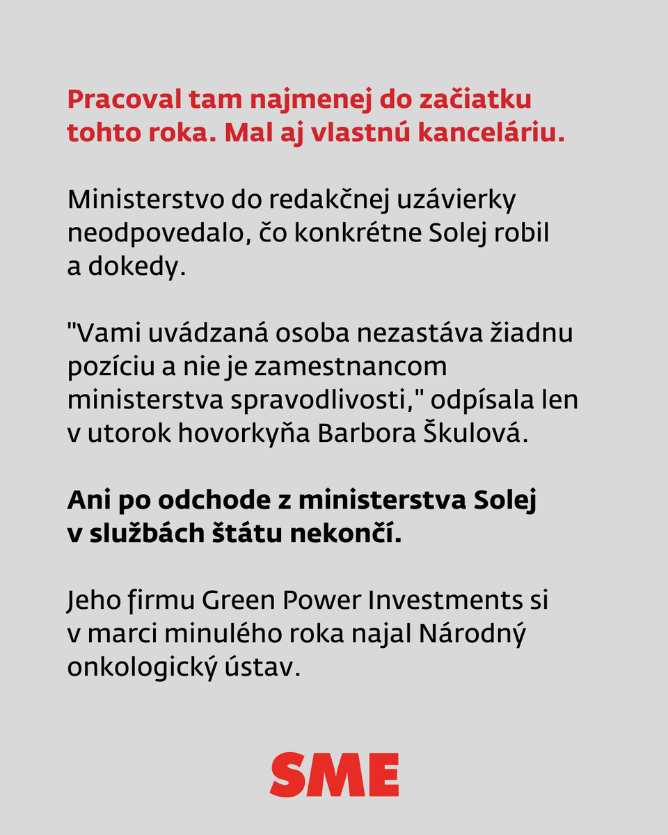 denniksme's tweet photo. Bývalý káder Smeru spojený s kauzami mal miesto u Suska, hoci je obžalovaný ⚠️
Firma Ivana Soleja zarába aj na pláne obnovy.
Čítajte viac: https://t.co/h9JY9I5APc
#smer #susko #solej https://t.co/U1E3gYyntU
