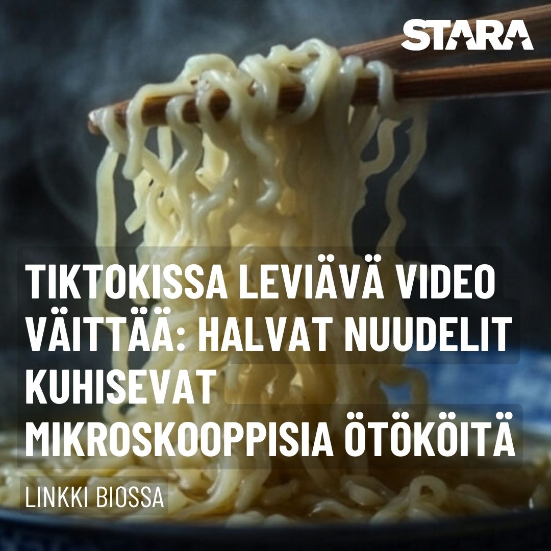 TikTokissa leviävä video väittää: Halvat nuudelit kuhisevat mikroskooppisia ötököitä

stara.fi/2025/02/12/tik…