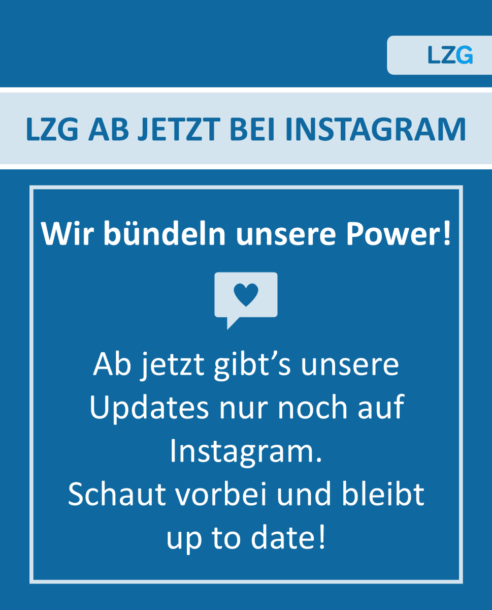 LZG News: Wir bündeln unsere Power! 💪

Du möchtest weiterhin u.a. Einblicke in unsere Veranstaltungen und Informationen zu Good Practice-Beispielen erhalten? 
Dann folge uns auf Instagram und bleibe up to date ➡️  instagram.com/lzgbayern/

#gesundheitfüralle 💙