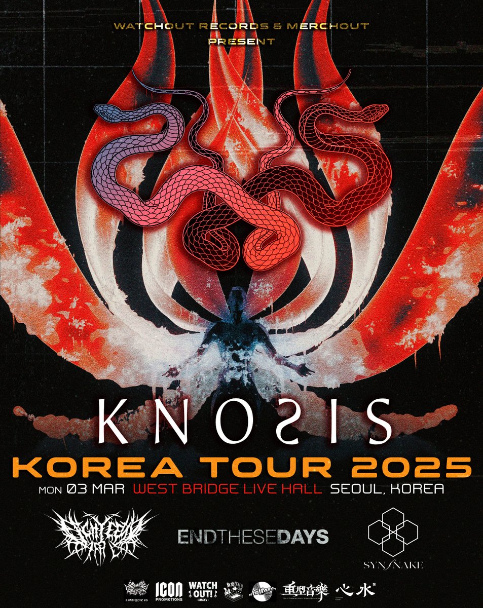 🐍 KNOƧIS <Live in Seoul> 🐍

일시 : 2025년 3월 3일 월요일 / Date : March 3rd, 2025
OPEN : 17:30 / START : 18:00

장소 : 웨스트 브릿지 라이브홀 (서울 마포구 와우산로25길 6 지하3층)

예매: 55,000 / Advance : ₩55,000
현매: 66,000 / At Door : ₩66,000

halftonerecords.co.kr/?idx=55