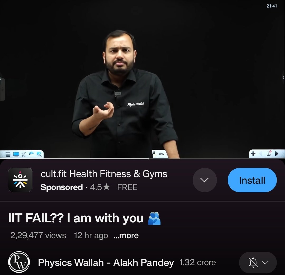aravkumar45's tweet photo. @PhysicswallahAP koi toh aya sach baat bolne, koi toh h jo fraud nhi hai PR se upar hai,fake motivation se hatke jo hai,practical baat krne aya that too khud itne saal baad 🫶🙌 https://t.co/0WaFRij23J