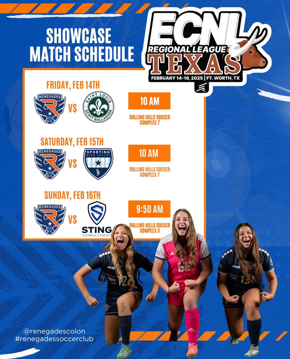 Can’t wait for the weekend! Come out and see us play! #ECNLRLTX 
<a href="/ECNLgirls/">ECNL Girls</a>   <a href="/ImYouthSoccer/">ECNL/GA/Recruiting/College Soccer</a>
<a href="/ImCollegeSoccer/">College Soccer Truth ™</a>