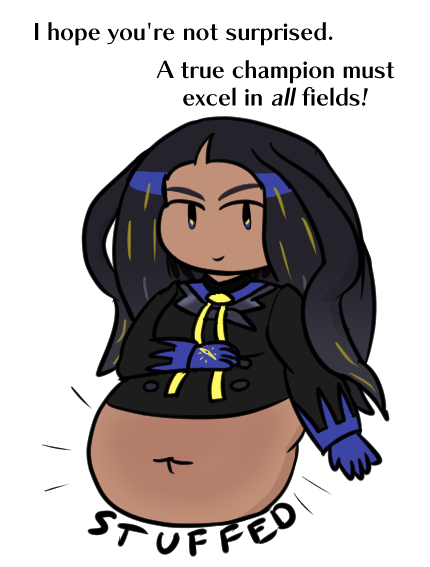 doodle for tonight, polishing up a sketch from a few months ago

geeta with a super-stuffed belly after some sort of eating contest