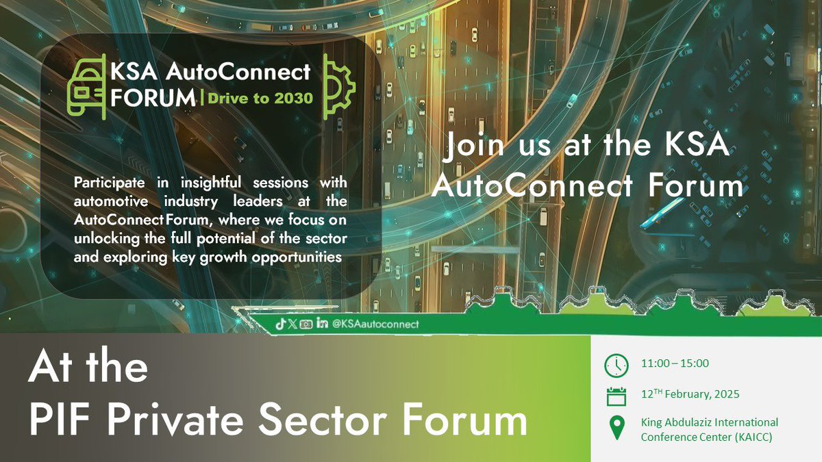 KSAautoconnect's tweet photo. #KSA_AutoConnect_Forum #PIF_Private_Sector_Forum
#DriveTo2030 #Vision_2030 https://t.co/VmWjNSCm3Y