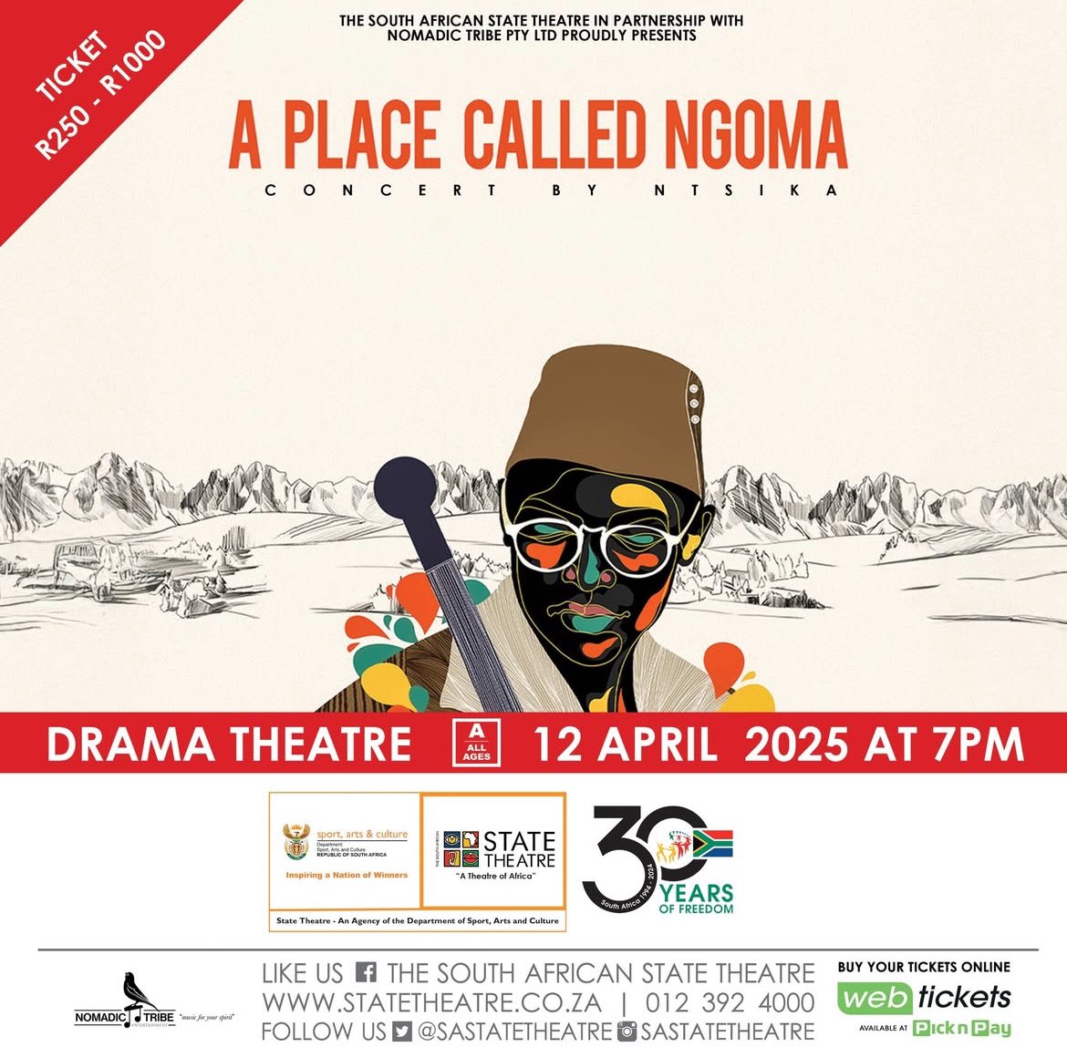 sastatetheatre's tweet photo. 🌟 Ntsika’s bringing the house down with A Place Called Ngoma. What song are you most excited to hear live? Drop your favourites below and let’s get ready to groove! 🎶✨ #NtsikaLive #APlaceCalledNgoma #SAST #SASTTVChangingTheGame #MagicalMusic https://t.co/8HJUgkLK84