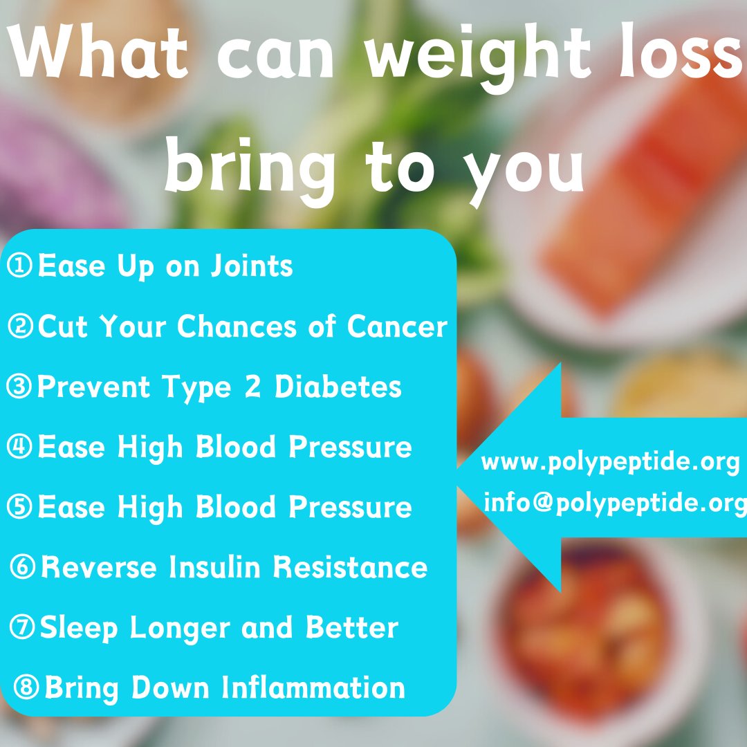 peptidesupplier's tweet photo. What can weight loss bring to you?

You don’t have to slim down to your high school size.Just a lose some can make you feel better.

#polypeptideorg #weightloss
#loseweight
#benefitsofweightloss
#peptidemanufacturer
#peptidesupplier
#peptidepowder
#weightlosspeptide https://t.co/Dd6eHC3U4B