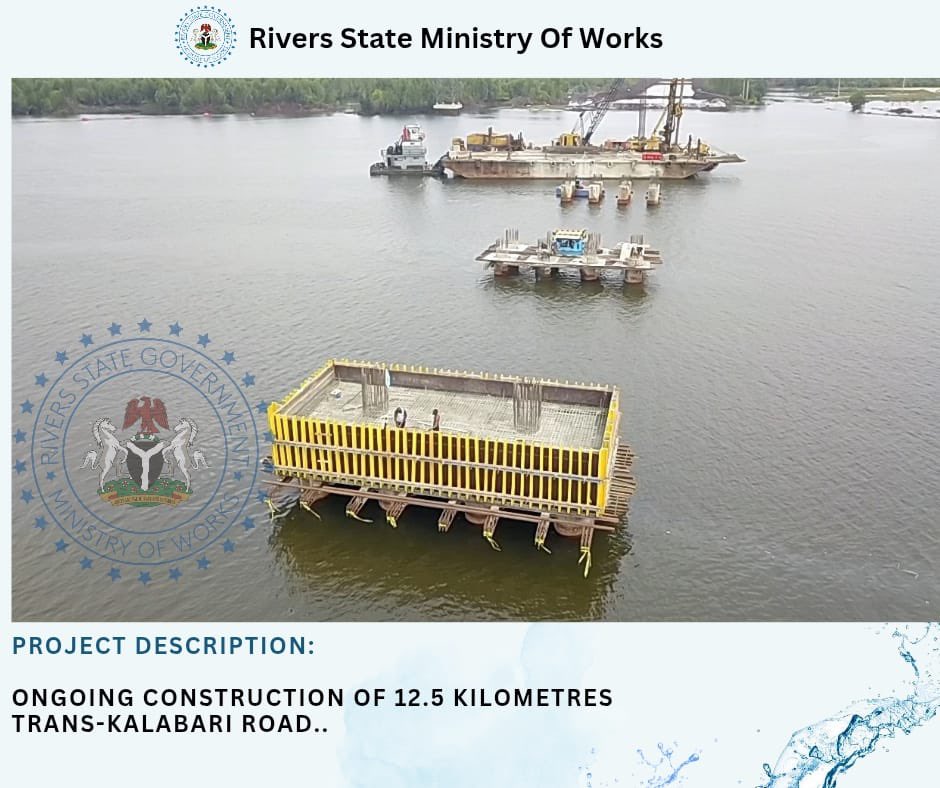 WORK-IN-PROGRESS:

Ongoing Construction of 12.5 Kilometres Trans-Kalabari Road.

The Trans-Kalabari Road traverses 2 Local Government Areas,  Obio/Akpor, and Degema Local Government Areas.