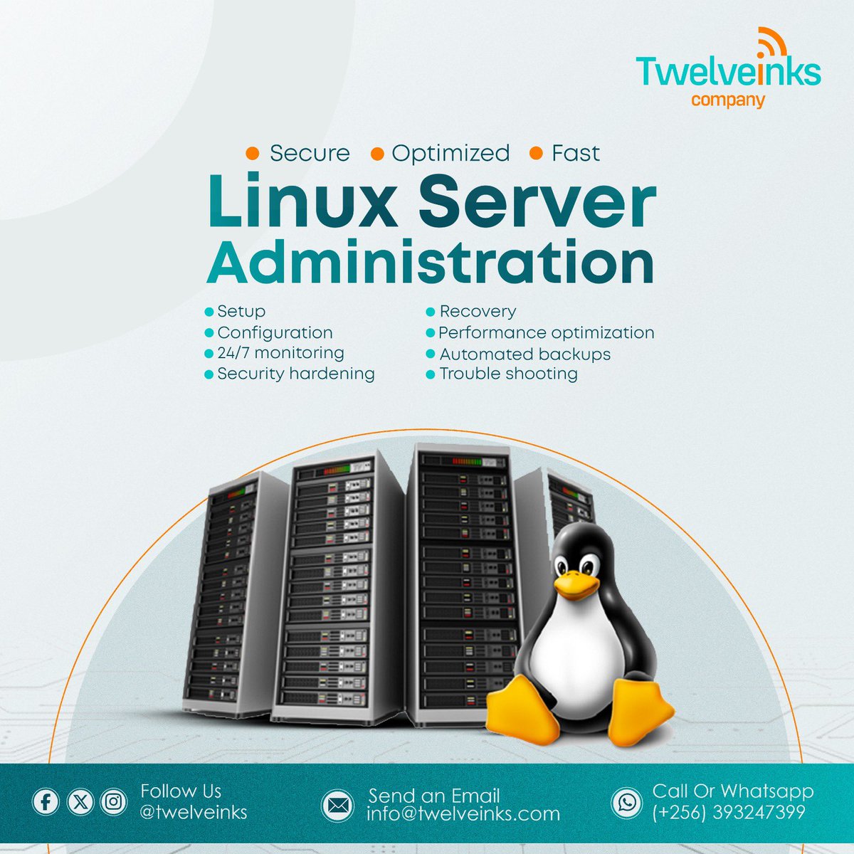 TwelveInks's tweet image. Struggling with server issues? Let’s fix that with secure, optimised &amp;amp; blazing-fast Linux servers. 🔥 💻 
Contact Us today for expert server administration 😊  #linuxserveradministration #linuxexperts #fastandsecure #serveroptimization #result1