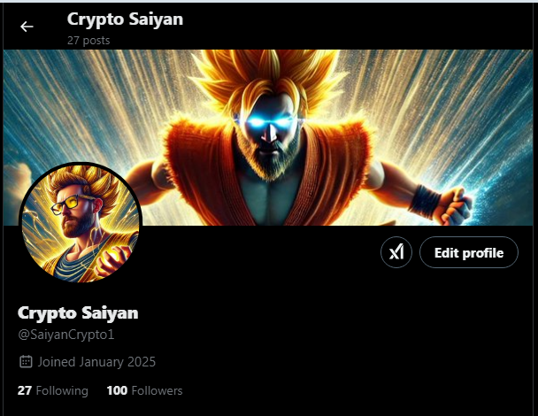 SaiyanCrypto1's tweet photo. 100 followers reached!!! The SAIYANistas community is growing! Thank you all 🙂🙂🙂🙂 https://t.co/or68pWmIAg