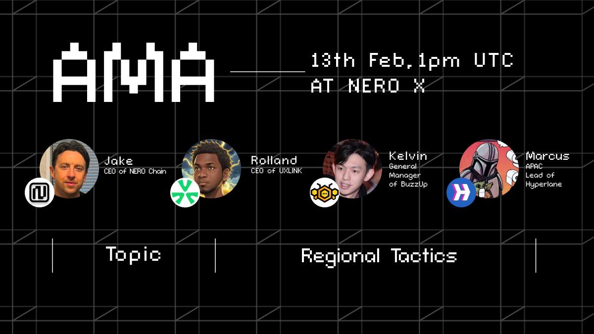 NERO Chain (@nerochain_io) on Twitter photo Want to get ahead of the curve? Prepare for the NERO TGE Now!
Join our next AMA, where we’ll explore global community building with our partners, including <a href="/UXLINKofficial/">UXLINK</a>, <a href="/hyperlane/">Hyperlane ⏩</a>, and <a href="/BuzzUpHQ/">BuzzUp HQ 🐝</a> – standout projects with extensive experience in Web3 community.
✨ Topic: Want to get ahead of the curve? Prepare for the NERO TGE Now!
Join our next AMA, where we’ll explore global community building with our partners, including <a href="/UXLINKofficial/">UXLINK</a>, <a href="/hyperlane/">Hyperlane ⏩</a>, and <a href="/BuzzUpHQ/">BuzzUp HQ 🐝</a> – standout projects with extensive experience in Web3 community.
✨ Topic: