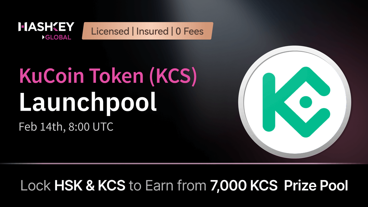 HashKey_Global's tweet photo. ๐ข Announcing the new $KCS Launchpool on HashKey Global! @kucoincom
๐ Lock $HSK & $KCS to earn from 7,000 $KCS prize pool!
โ
Start locking now ๐ https://t.co/jB6YPMaq23
โ
Yield generation: 8:00 UTC, Feb 14
More details https://t.co/DOlRBlkQDb
๐ First 200 to complete these tasks share 20 $KCS! (200*0.1)
โ
Follow @HashKey_Global
โ
Like & quote RT with #HashKeyLaunchpool
โ
Join Telegram https://t.co/eGp56J0ilG
โ
Submit UID & proof https://t.co/ruZRznKvvp