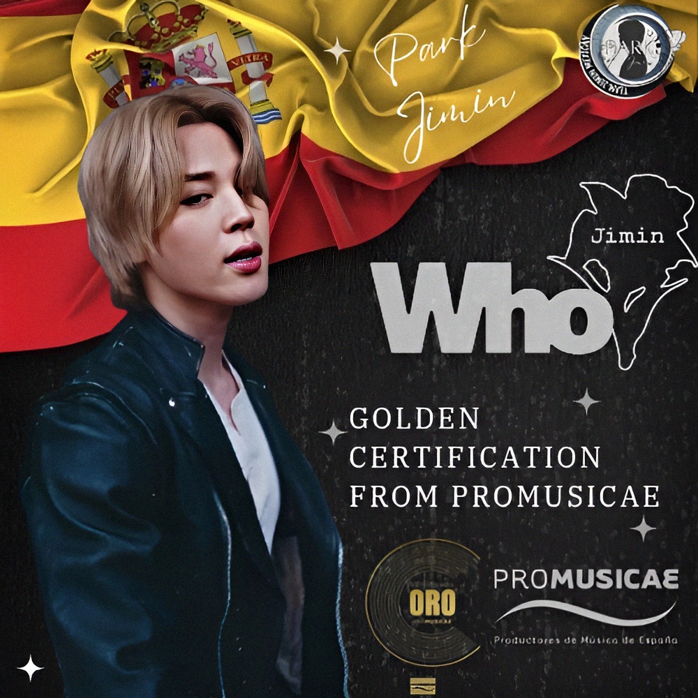 Jimin_Mexican's tweet photo. “Who” de Jimin ha recibido la certificación Oro de PROMUSICAE (Asociación de Música Española), miembro de la Federación Internacional de la Industria Fonográfica (IFPI).

CONGRATULATIOSN JIMIN

#Jimin_WHO
#Jimin #지민 https://t.co/oNkZfkAhax