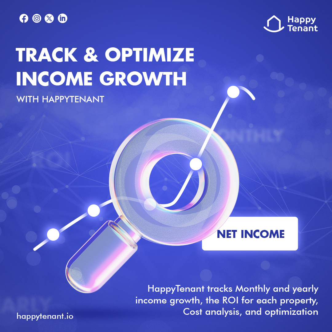 💰 Maximize Your Real Estate Profits! 📊🏡
✅ Track income growth 📅💸
✅ Analyze ROI for smarter investing 📊
✅ Optimize costs
🔗 happytenant.io  
📩 info@happytenant.ae 
☎️ +971 4 435 7170

#HappyTenant #RealEstateROI #SmartInvesting #ProfitMaximization #ROITracking
