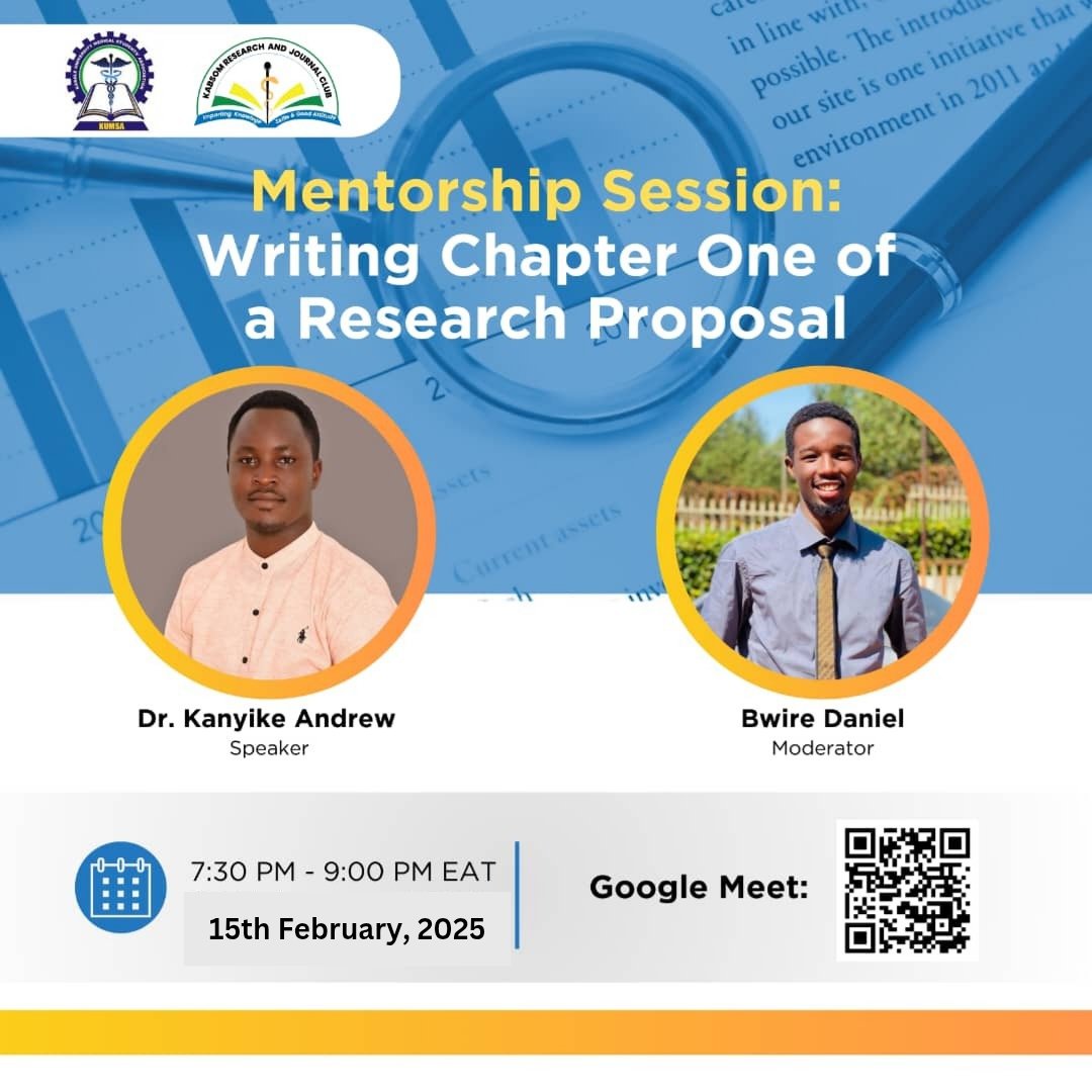 Join us as we discuss Research Proposal Writing!

Are you working on a research proposal? Struggling with Chapter One? We’ve got you covered.
This 15th February, 2025 at 7:30 PM - 9:00 PM on Google meet!

Don’t miss out!