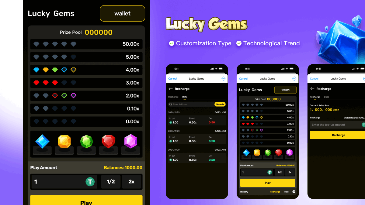 RuleOSEco's tweet photo. 💥The new RuleOS template 'Lucky Gems' has been launched.
🎮Introduction: When players start the game, five gems in different colors are randomly generated.  If a player's gem combination matches one of the seven reward combinations, they'll win.
👉Trial: https://t.co/zZjMYXIH5t https://t.co/Y1hKJNBV75