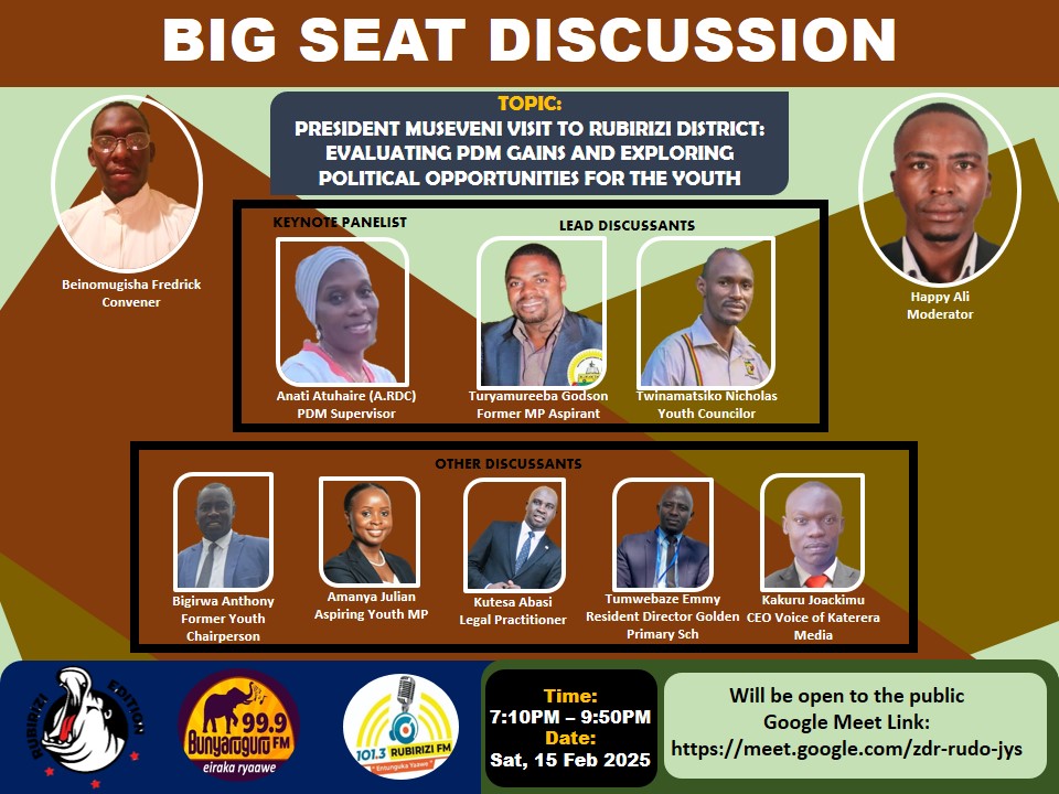 VKaterera's tweet photo. Dear Rubirizi community, this discussion is important for all of us.Don't miss 🙏
@BeinFredrick 
@kakurujoackimu1 
@Rubirizimag 
@KyiruRamathan 
@Ahivicent https://t.co/0Do0dAYudX