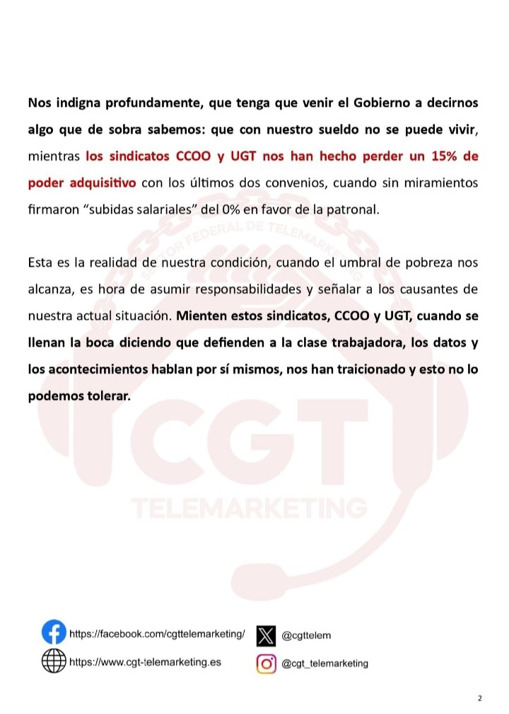 🔴⚫ Ya no se puede cobrar menos, el SMI alcanza el salario del 80% de las personas trabajadoras del contact center.