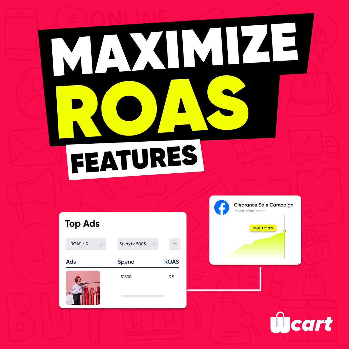 Wcartio's tweet image. Stop wasting ad spend! 🚀 

Wcart helps track high-ROAS campaigns, optimize budgets, and maximize profits. 

Ready to boost returns? 💰 
Book your demo now! 👉 wcart.io

#ecommercegrowth #ROASoptimization  #adperformance #salesboost #conversionoptimization