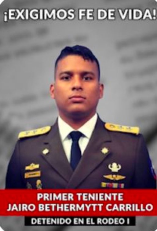 marygoicetty's tweet image. #AlertaDDHH Militares presos en
Venezuela son sometidos a torturas, aislamiento extremo y tratos inhumanos. Su único "delito": no ser cómplices de la dictadura. ¡Exigimos su libertad! #NoMásTortura 
📍Cap #Antoniosequea
📍Cap #AngeloHeredia
📍1Tte #JairoBethermytt