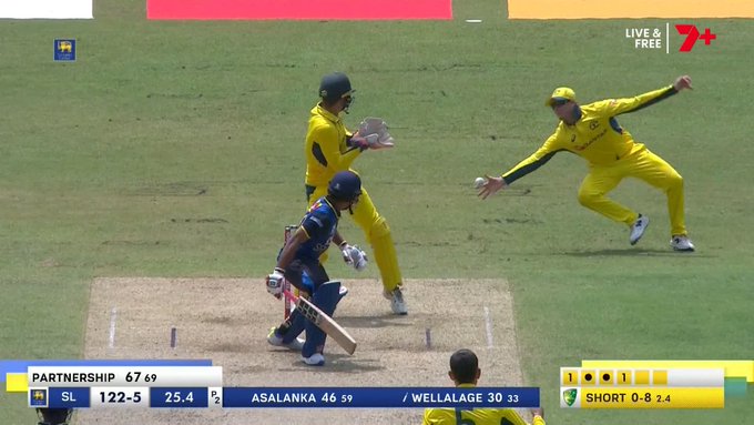 Stunner in the slips by Smith 👏 📹 Credits: Twitter/7Cricket
