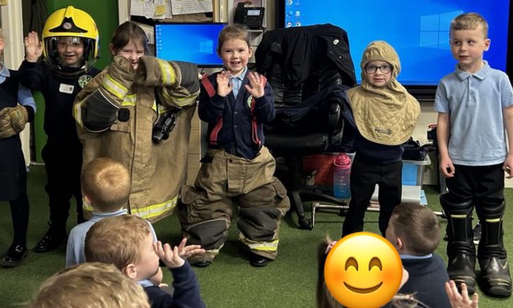 GCPSReception's tweet image. In Reception we have been learning all about our local area. We have met some very interesting people from our local community. We have visited our local church and had visits from our local fire officers, police officers and road safety team! @GreenfieldsCPS
