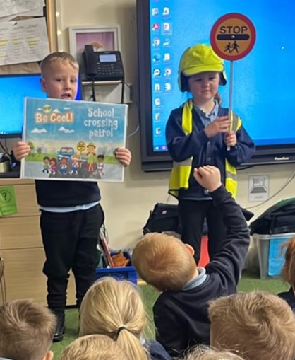 GCPSReception's tweet image. In Reception we have been learning all about our local area. We have met some very interesting people from our local community. We have visited our local church and had visits from our local fire officers, police officers and road safety team! @GreenfieldsCPS