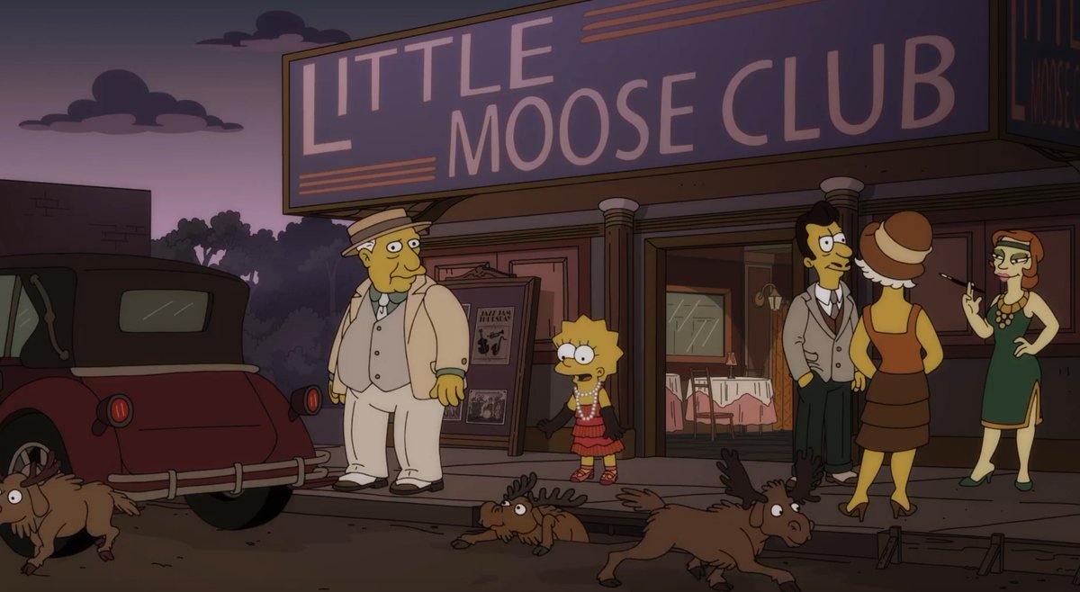 Rlazebnik's tweet image. I had sweaters made for all our writers that had the &quot;Little Moose Club&quot; logo along with an image of one of the mini moose. So far not a single person has asked any of us what the logo is about. @TheSimpsons