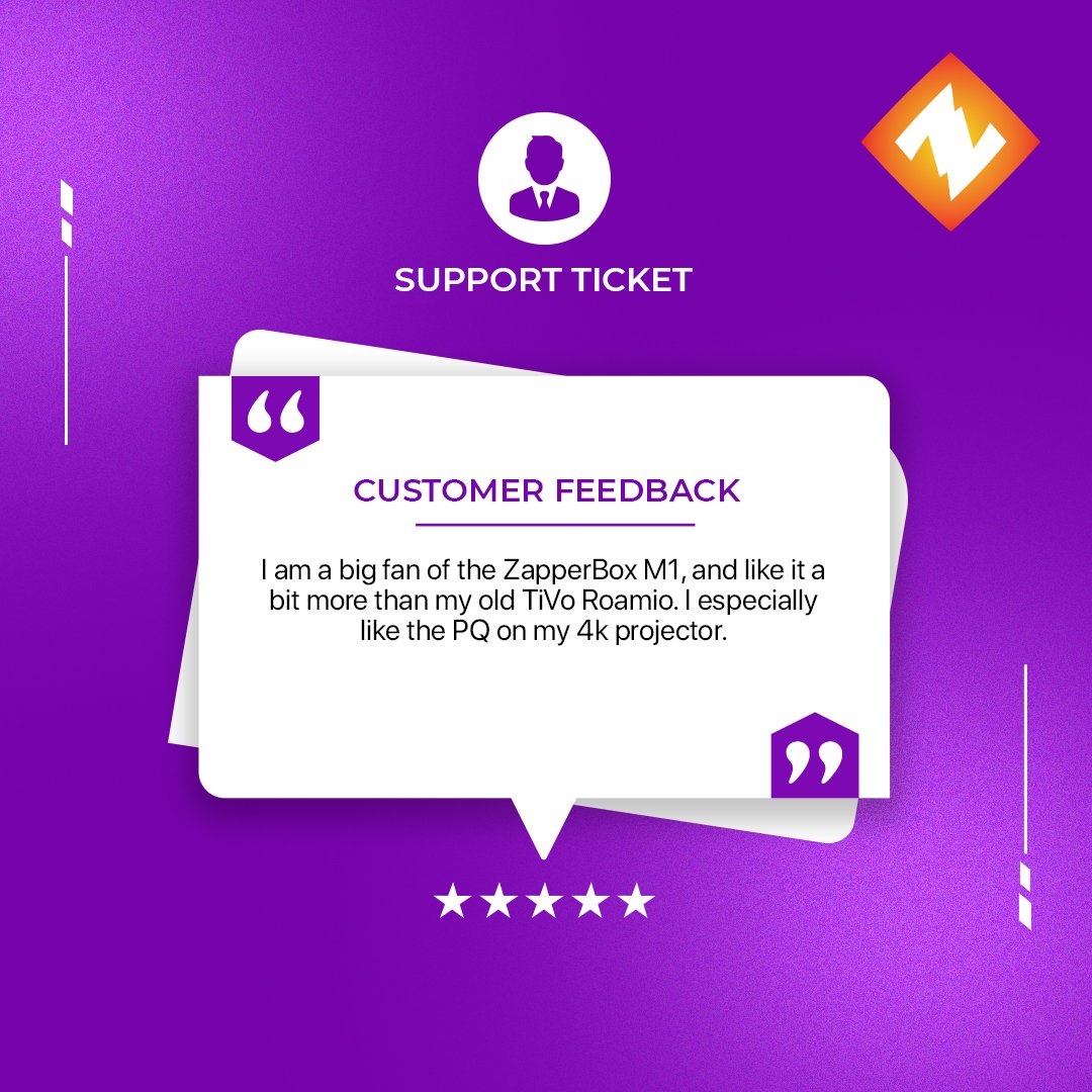 BoxZapper's tweet image. We love hearing from our customers! 🙌 Here is a support ticket that made us smile 😊

If you love the Dual Tuner (M1), wait until you experience the Zapper Mini Model (M3). 😍 Trust us, it is the next level!
#ZapperBox #userexperience #happycustomers #dvr #4KHDR #tvlovers #Tivo
