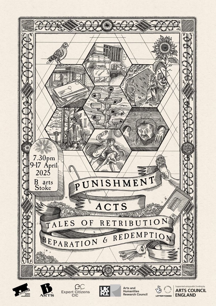 The nights are long in prison for those who are out of time.

How long is long enough?

Punishment Acts: Tales of Retribution, Reparation and Redemption

9-17 April 2025

Tickets: ticketsource.co.uk/rideout-creati…