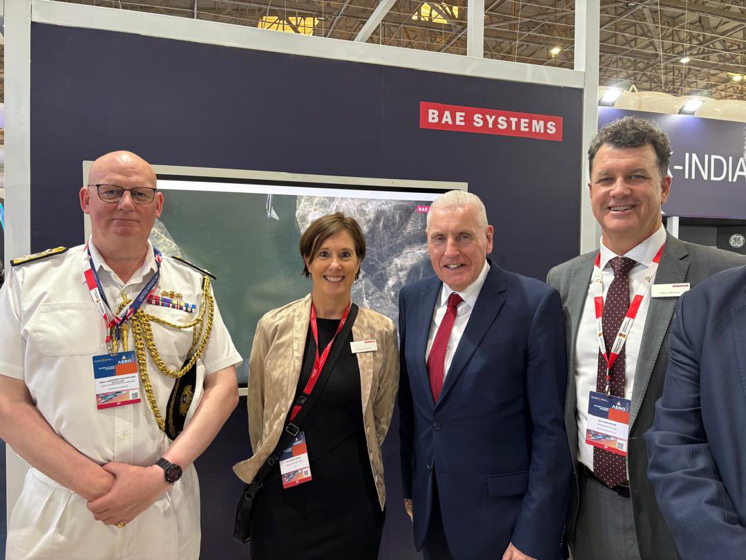 We have a long heritage partnering with India so it’s great to be at #AeroIndia this week meeting our supply chain, customers as well as UK Defence Minister Lord Coaker and UK Defence Attaché Chris Saunders. Find out more about BAE Systems in India🔗 baes.co/YthC50UYiJO