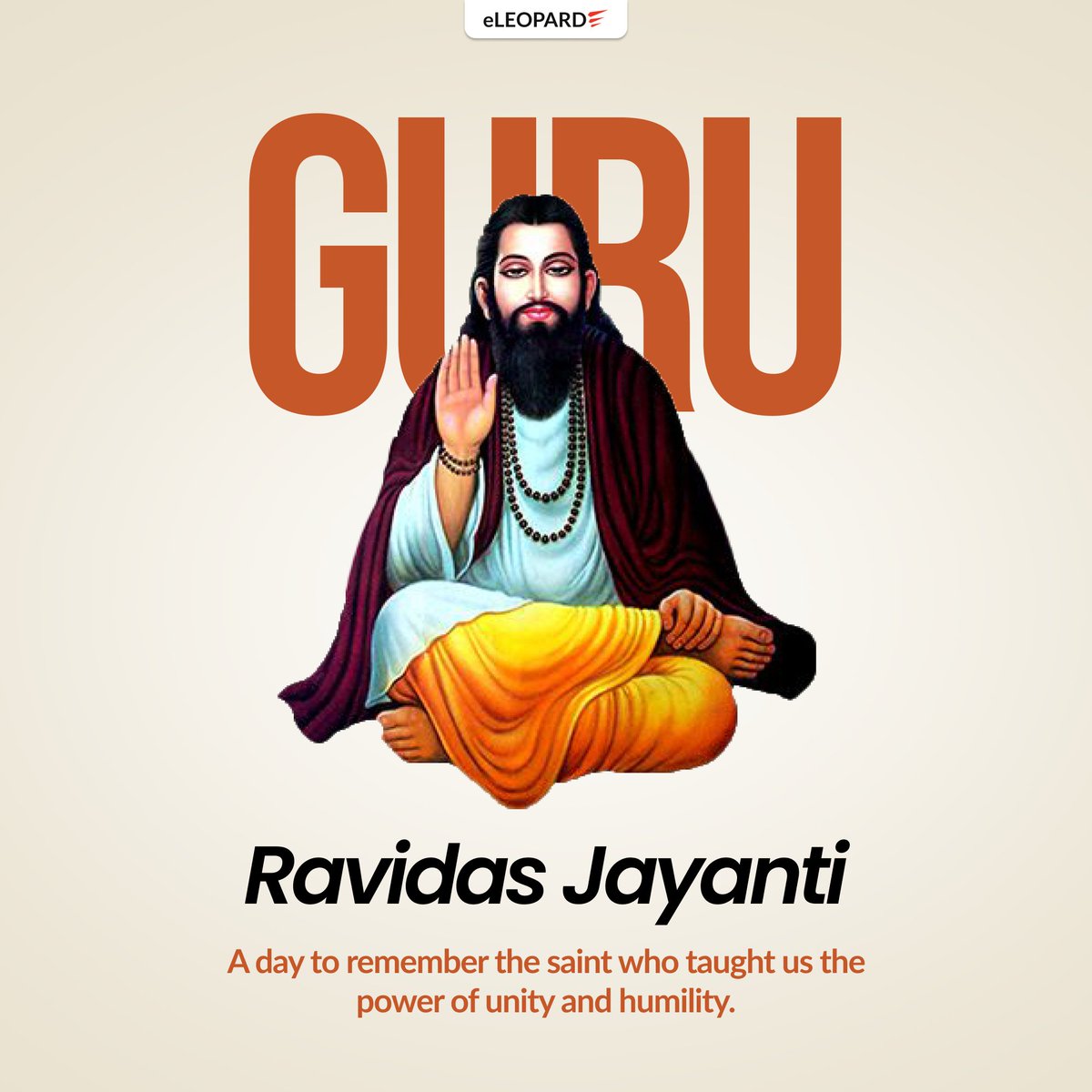 Happy Guru Ravidas Jayanti! May his teachings guide you toward peace, love, and harmony.