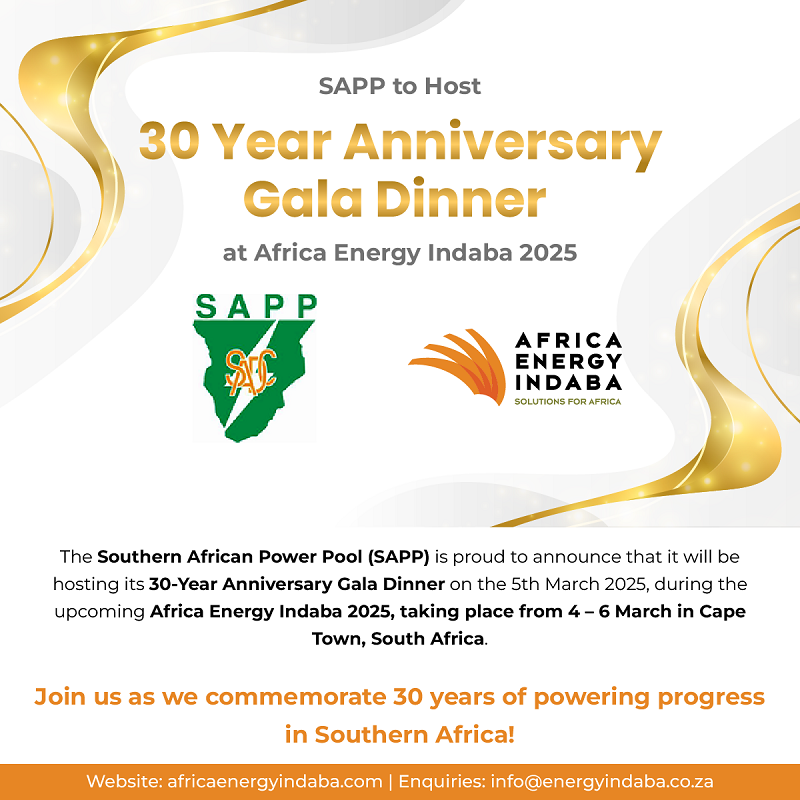 mteexpos's tweet photo. The #SouthernAfricanPowerPool (SAPP) is set to mark a major milestone by hosting its #30YearAnniversaryGalaDinner on 5 March 2025, during the upcoming @EnergyIndaba 2025
Read more here: https://t.co/3O2MbrtiXJ
#MTEExpos #SouthernAfricanPowerPool #AfricaEnergyIndaba2025 https://t.co/6sBqrNcbld